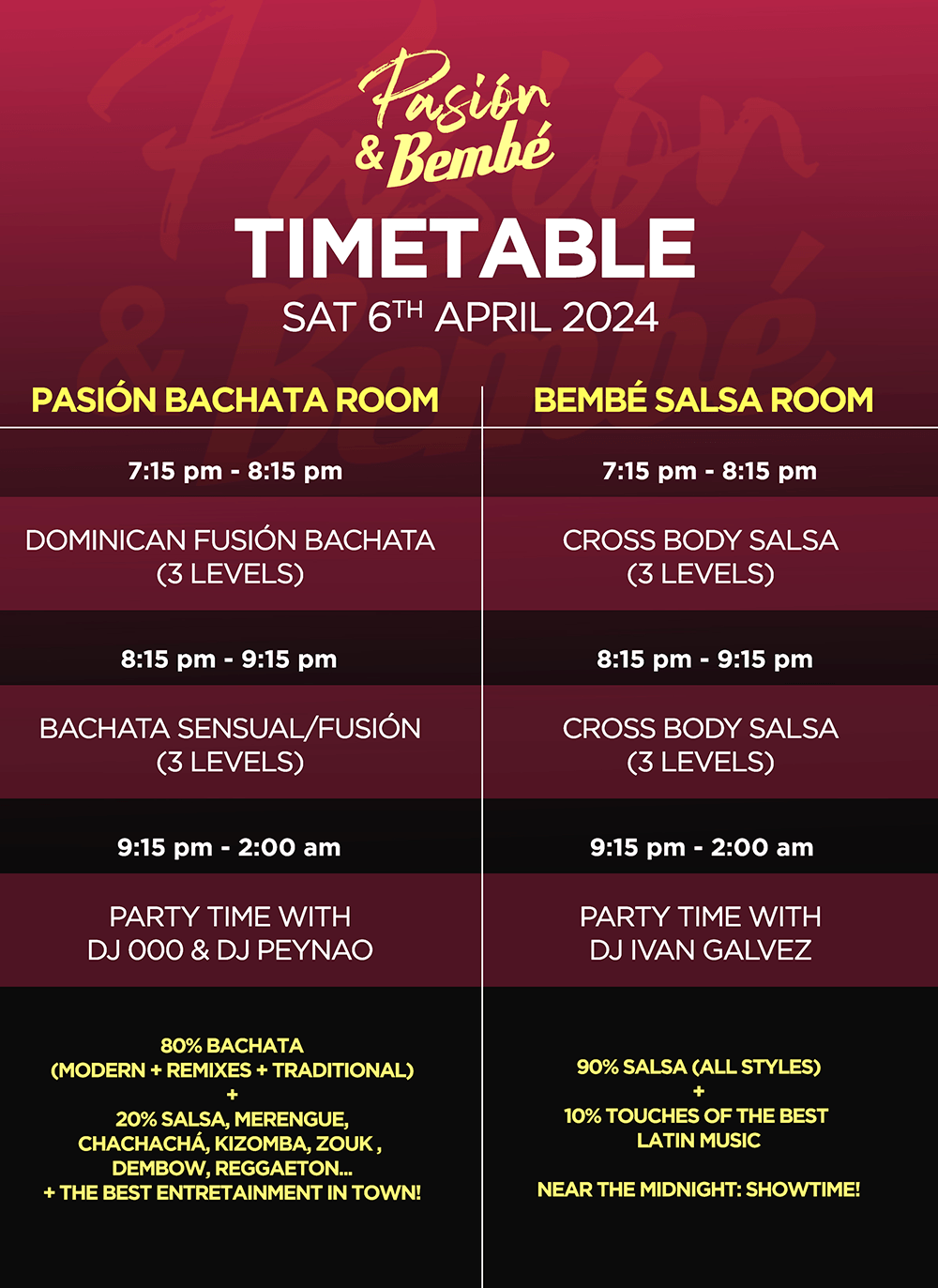 If you can't see the timetable, please visit our Official Facebook event. Link above.